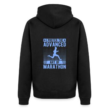 Funny XC Running Gift XC Runner Edition - Unisex Premium Organic Zip Hoodie - black - Back - Nico (187cm)