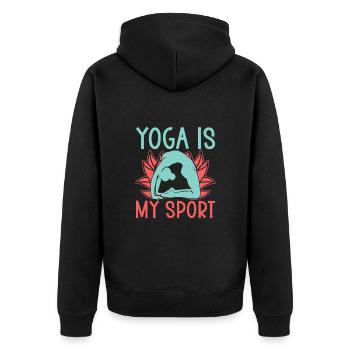 Le yoga est mon sport Funny Yoga - Veste à capuche bio Premium Unisexe - noir - Dos - Nico (187cm)