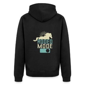 Western Rider Rodeo Fashion Cowgirls Rodeo - Unisex Premium Organic Zip Hoodie - black - Back - Nico (187cm)