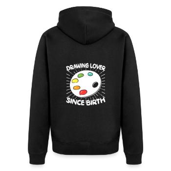 Drôle d’Art Peintre Amant Depuis Naissance Dessin Cadeau - Veste à capuche bio Premium Unisexe - noir - Dos - Nico (187cm)