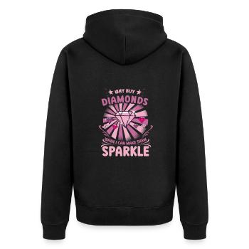 Diamond Painting Artist Why Buy When I Can Diamond - Unisex Premium Organic Zip Hoodie - black - Back - Nico (187cm)