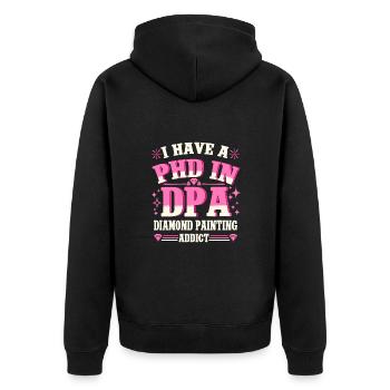 Diamond Painting Artist Addict Diamond Painting - Unisex Premium Bio Zip Hoodie - Schwarz - Hinten - Nico (187cm)