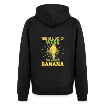 Running Run Work For Free Banana Marathon Runner - Unisex Premium Bio Zip Hoodie - Schwarz - Hinten - Nico (187cm)