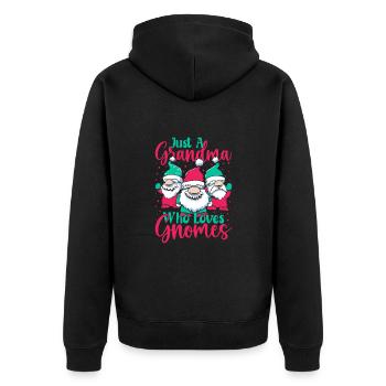 Garden Gnome Costume Grandmas Hang Out With Gnome - Unisex Premium Bio Zip Hoodie - Schwarz - Hinten - Nico (187cm)
