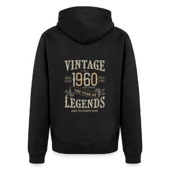 1960 vintage anniversaire vintage 1960 - Veste à capuche bio Premium Unisexe - noir - Dos - Nico (187cm)