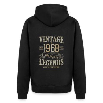 1968 vintage anniversaire vintage 1968 - Veste à capuche bio Premium Unisexe - noir - Dos - Nico (187cm)