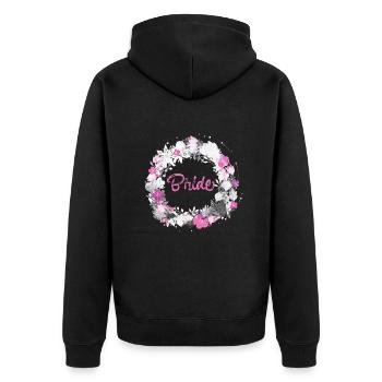 couronne de fleurs,mariée, couronne,graffti,coloré,fleurs - Veste à capuche bio Premium Unisexe - noir - Dos - Nico (187cm)