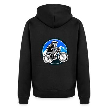 Descente,Hill,VTT,Cyclisme,Cycliste,Graffiti - Veste à capuche bio Premium Unisexe - noir - Dos - Nico (187cm)