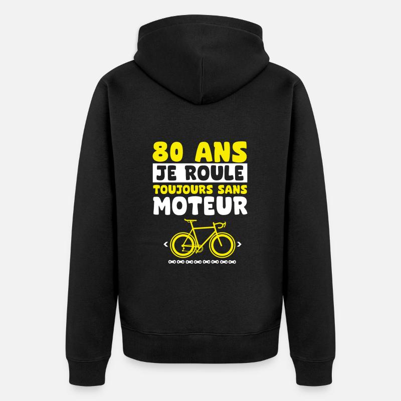 vélo 80 ans anniversaire - Veste à capuche bio Premium Unisexe - noir