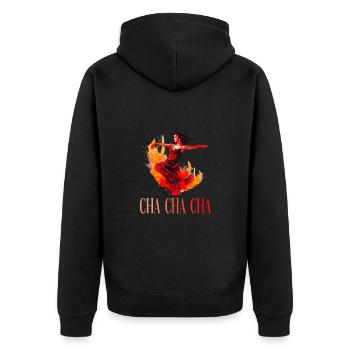 Cha Cha Cha Tanz Kubanischer Tanz Kuba Urlaub - Unisex Premium Bio Zip Hoodie - Schwarz - Hinten - Nico (187cm)