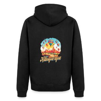 Albuquerque Ballon New Mexico Heißluftballon - Unisex Premium Bio Zip Hoodie - Schwarz - Hinten - Nico (187cm)