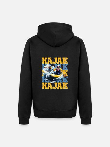 Kajak - Unisex Premium Bio Zip Hoodie - Schwarz