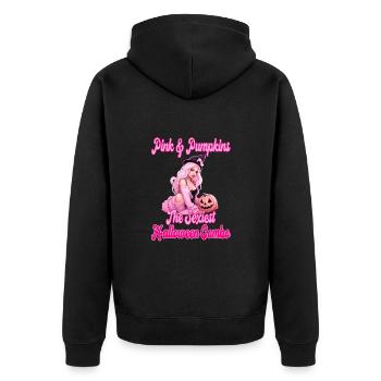 Pink And Pumpkins Halloween Combo für Frauen - Unisex Premium Bio Zip Hoodie - Schwarz - Hinten - Nico (187cm)