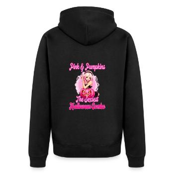 Pink And Pumpkins Halloween Combo für Frauen - Unisex Premium Bio Zip Hoodie - Schwarz - Hinten - Nico (187cm)