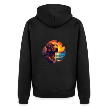 Golden Retriever für einen Retriever Frauchen - Unisex Premium Bio Zip Hoodie - Schwarz - Hinten - Nico (187cm)