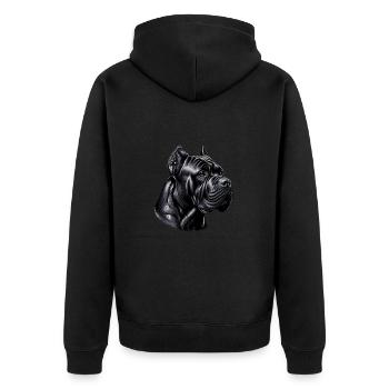 Majestätische Cane Corso Porträts - Unisex Premium Bio Zip Hoodie - Schwarz - Hinten - Nico (187cm)