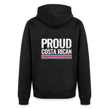Fier drapeau du Costa Rica - Veste à capuche bio Premium Unisexe - noir - Dos - Nico (187cm)