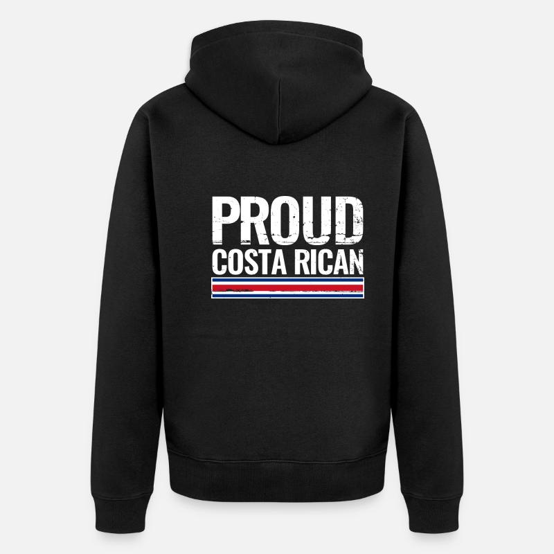 Fier drapeau du Costa Rica - Veste à capuche bio Premium Unisexe - noir