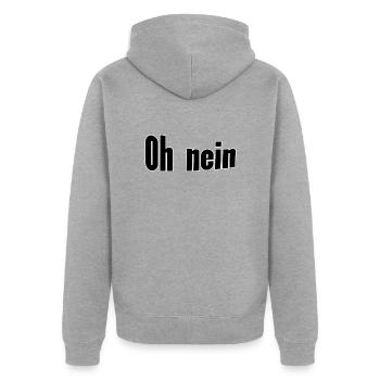 Oh nein - Unisex Premium Bio Zip Hoodie - Grau meliert - Hinten - Nico (187cm)