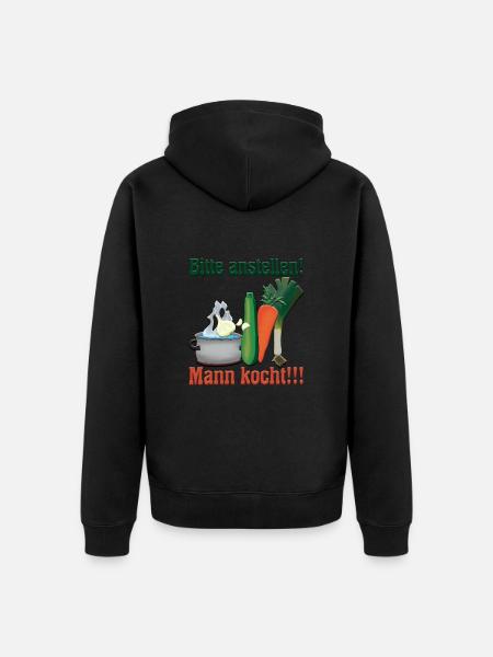 Kochtopf Gemüse - Unisex Premium Bio Zip Hoodie - Schwarz