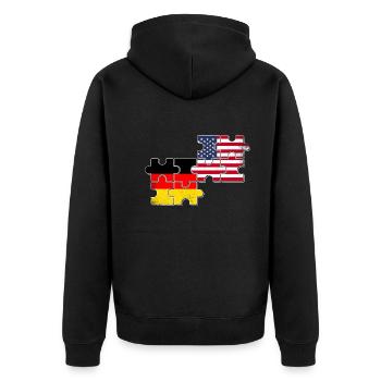 Allemagne USA Drapeau Américain Allemand - Veste à capuche bio Premium Unisexe - noir - Dos - Nico (187cm)
