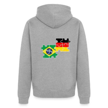 Brésil Allemagne Drapeau Brésilien Allemand - Veste à capuche bio Premium Unisexe - gris chiné - Dos - Nico (187cm)