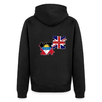 Antigua and Barbuda Great Britain Flag - Unisex Premium Organic Zip Hoodie - black - Back - Nico (187cm)
