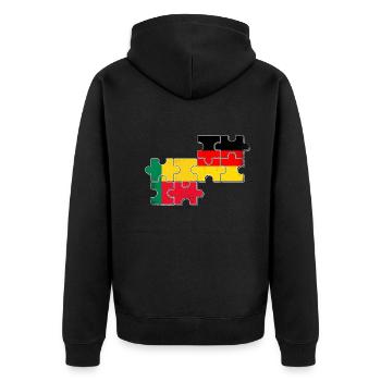 Benin Deutschland Flagge Beniner Deutscher - Unisex Premium Bio Zip Hoodie - Schwarz - Hinten - Nico (187cm)