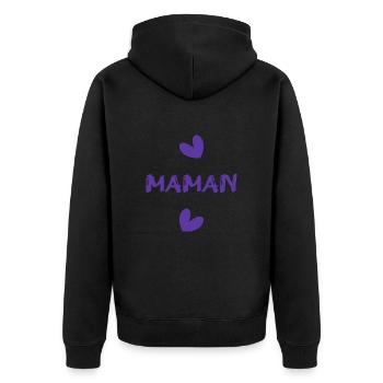 BONNE FÊTE MAMAN. MAMAN. FÊTE DES MÈRES. FÊTE - Veste à capuche bio Premium Unisexe - noir - Dos - Nico (187cm)