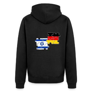 Israël Allemagne Drapeau Israélien Allemand - Veste à capuche bio Premium Unisexe - noir - Dos - Nico (187cm)
