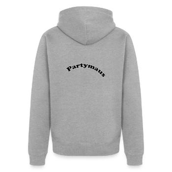 Animal de fête - Veste à capuche bio Premium Unisexe - gris chiné - Dos - Nico (187cm)