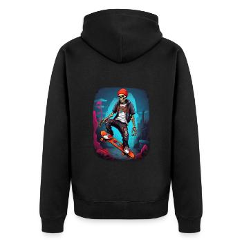 Skateboard Squelette - Veste à capuche bio Premium Unisexe - noir - Dos - Nico (187cm)