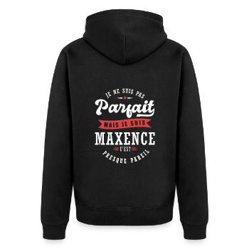 Maxence Parfait Cadeau prenom maxence - Veste à capuche bio Premium Unisexe - noir - Dos - Nico (187cm)