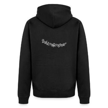 Gehirntrainer - Unisex Premium Bio Zip Hoodie - Schwarz - Hinten - Nico (187cm)