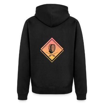 Fechter Fechtsport Fencer Fencing Fechten - Unisex Premium Bio Zip Hoodie - Schwarz - Hinten - Nico (187cm)