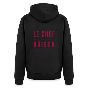 LE CHEF A TOUJOURS RAISON - Veste à capuche bio Premium Unisexe - noir - Dos - Nico (187cm)
