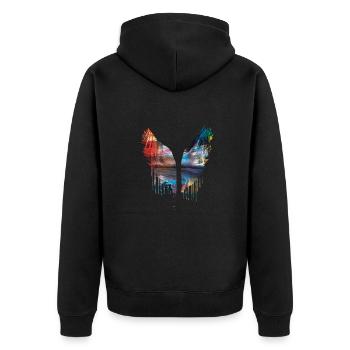 Angelwings,Ailes,Or,Ailes d’Ange,Métallique - Veste à capuche bio Premium Unisexe - noir - Dos - Nico (187cm)