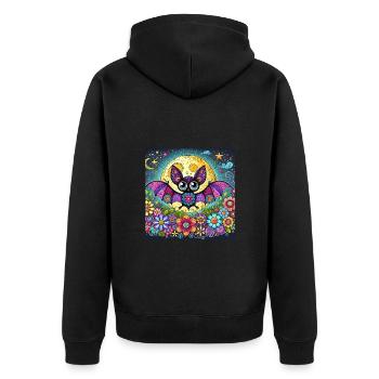 Bat - Unisex Premium Organic Zip Hoodie - black - Back - Nico (187cm)
