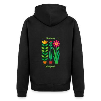 Cultiver mes amis les plantes – Plante D colorée - Veste à capuche bio Premium Unisexe - noir - Dos - Nico (187cm)