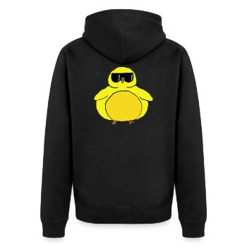 Poulet poussin mignon de Pâques gras avec des lunettes de soleil - Veste à capuche bio Premium Unisexe - noir - Dos - Nico (187cm)