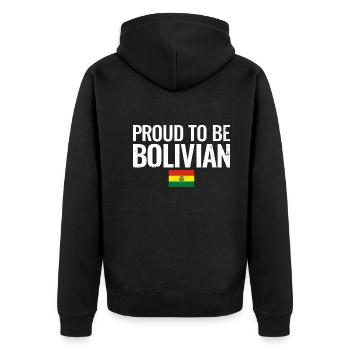 Fier d’être Bolivie Bolivie drapeau bolivien - Veste à capuche bio Premium Unisexe - noir - Dos - Nico (187cm)