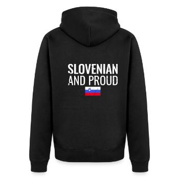 Slovénie Drapeau slovène Drapeau slovène Slovène - Veste à capuche bio Premium Unisexe - noir - Dos - Nico (187cm)