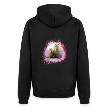 Capybara,Pig,Graffiti,Capybara,Mother - Unisex Premium Organic Zip Hoodie - black - Back - Nico (187cm)