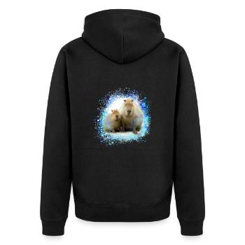 Capybara,Pig,Graffiti,Capybara,Duo - Unisex Premium Organic Zip Hoodie - black - Back - Nico (187cm)
