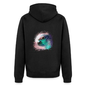 perroquet, ara, aquarelle oiseau, graffiti, coloré - Veste à capuche bio Premium Unisexe - noir - Dos - Nico (187cm)