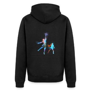 Handball, handballer, basketball,graffiti - Unisex Premium Organic Zip Hoodie - black - Back - Nico (187cm)