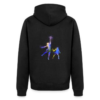 basketballerin,basketball,Graffiti - Unisex Premium Bio Zip Hoodie - Schwarz - Hinten - Nico (187cm)