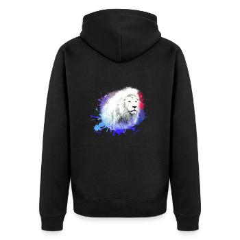 Lion blanc,Lion,Coloré,Graffiti,Peinture - Veste à capuche bio Premium Unisexe - noir - Dos - Nico (187cm)