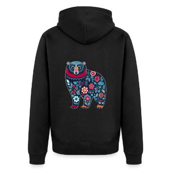Russische Tradition Weihnachten - Unisex Premium Bio Zip Hoodie - Schwarz - Hinten - Nico (187cm)