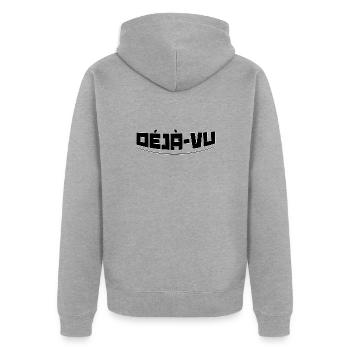Dejavus - Veste à capuche bio Premium Unisexe - gris chiné - Dos - Nico (187cm)